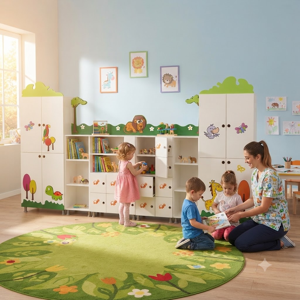 Aslan Figürlü Dolap Seti