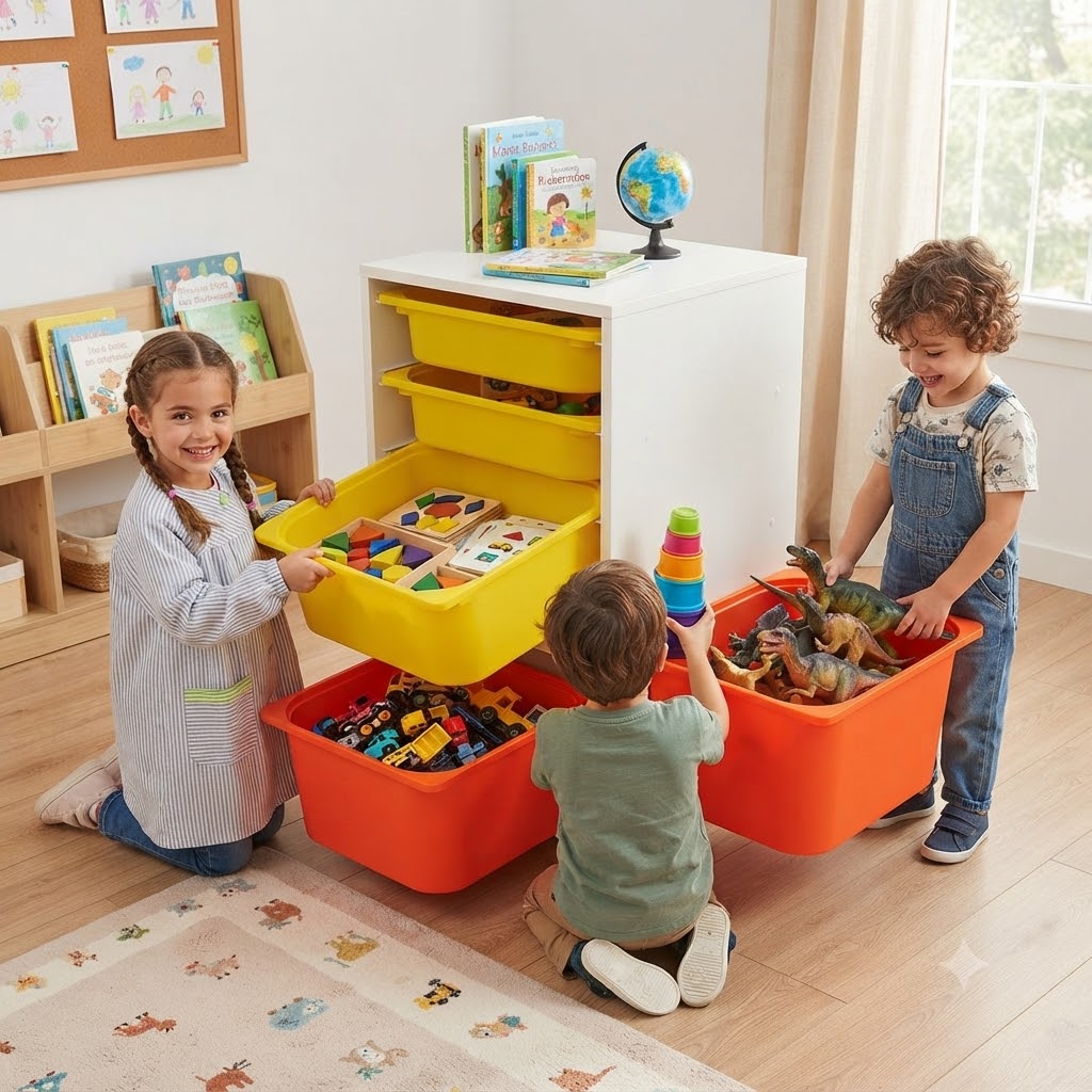 Plastik Çekmeceli Dolap 2 Büyük 2 Küçük