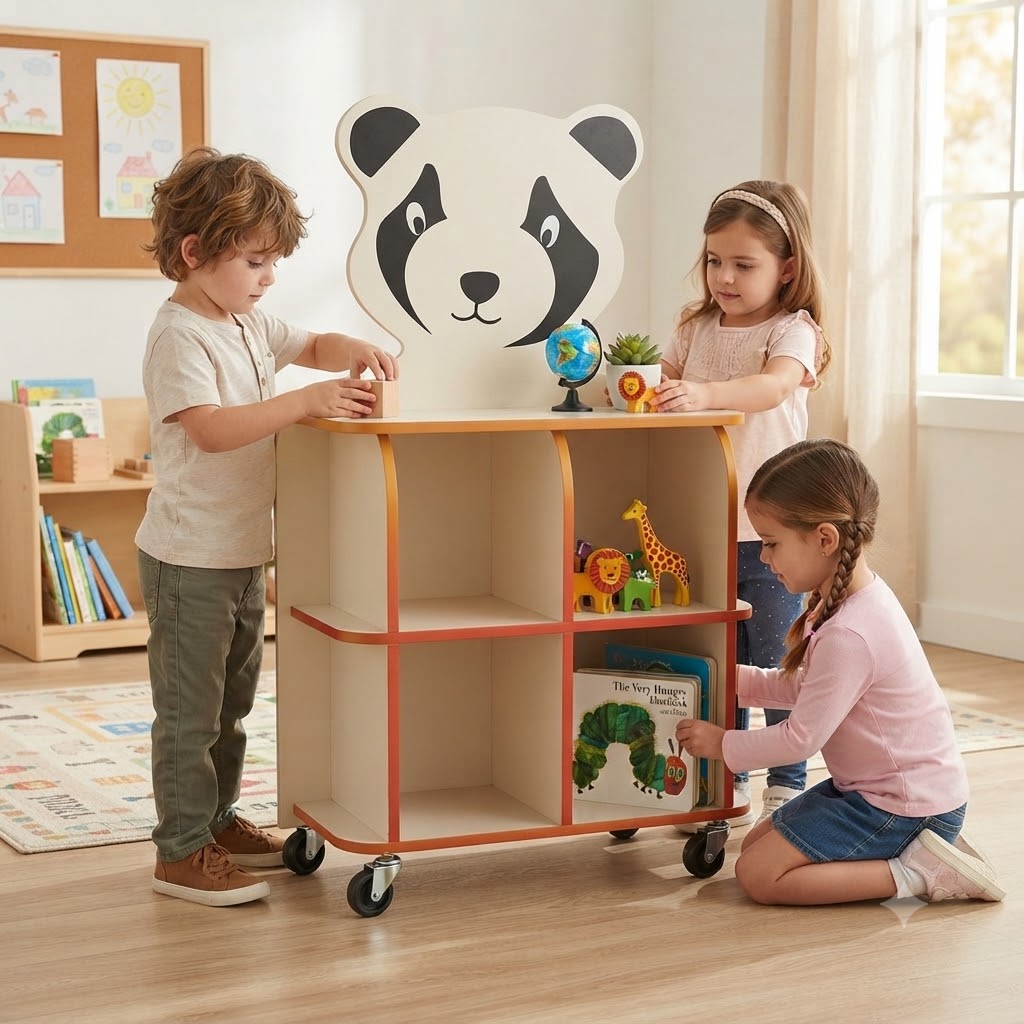 Panda Figürlü Kitaplık