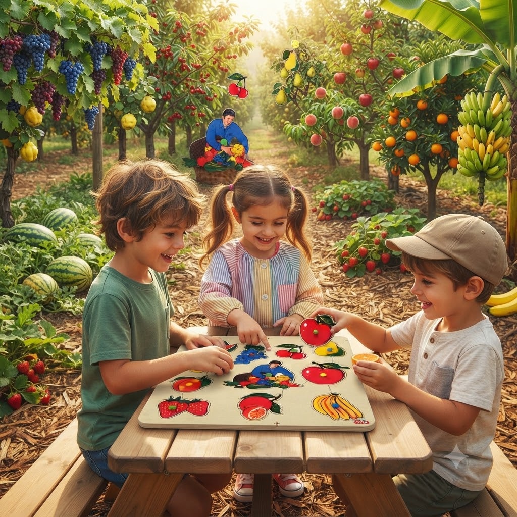 Meyveler Ahşap Puzzle