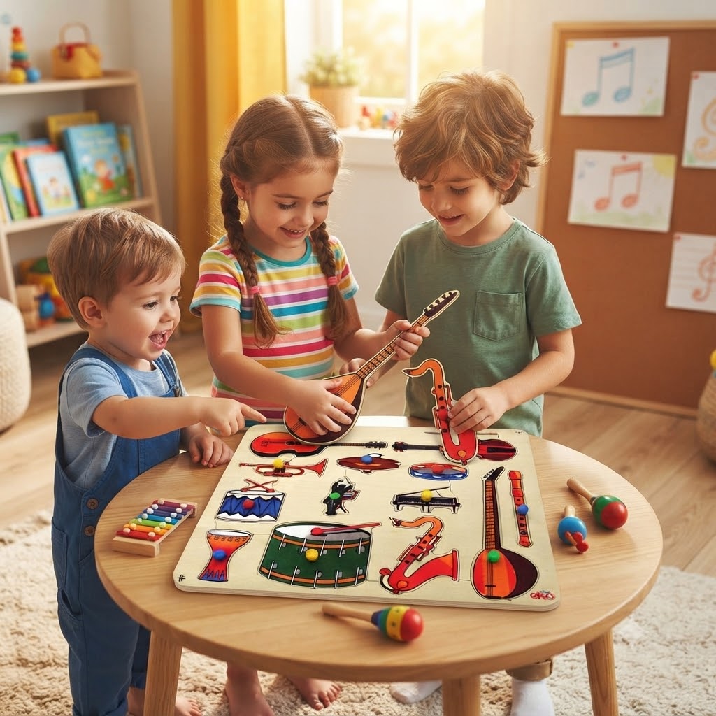 Müzik Aletleri Ahşap Puzzle