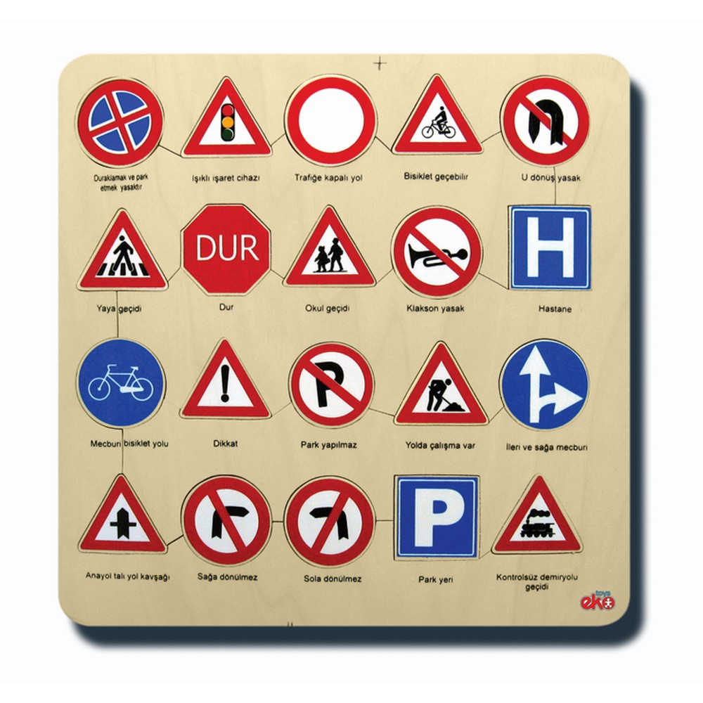 Trafik İşaretleri Ahşap Puzzle