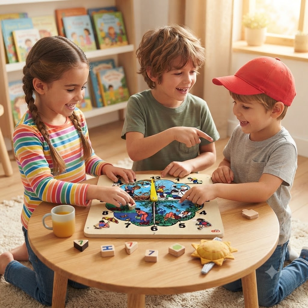 Saat Kadranı Dört Mevsim Temalı Ahşap puzzle