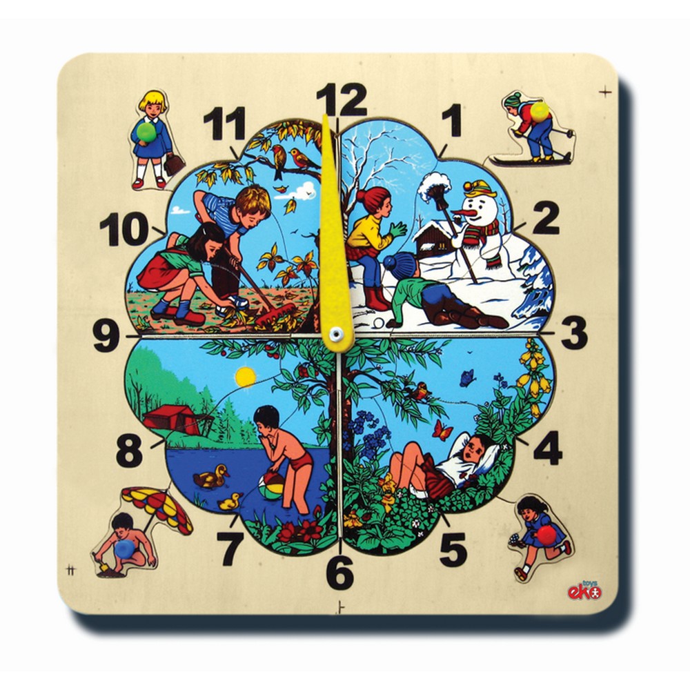 Saat Kadranı Dört Mevsim Temalı Ahşap puzzle