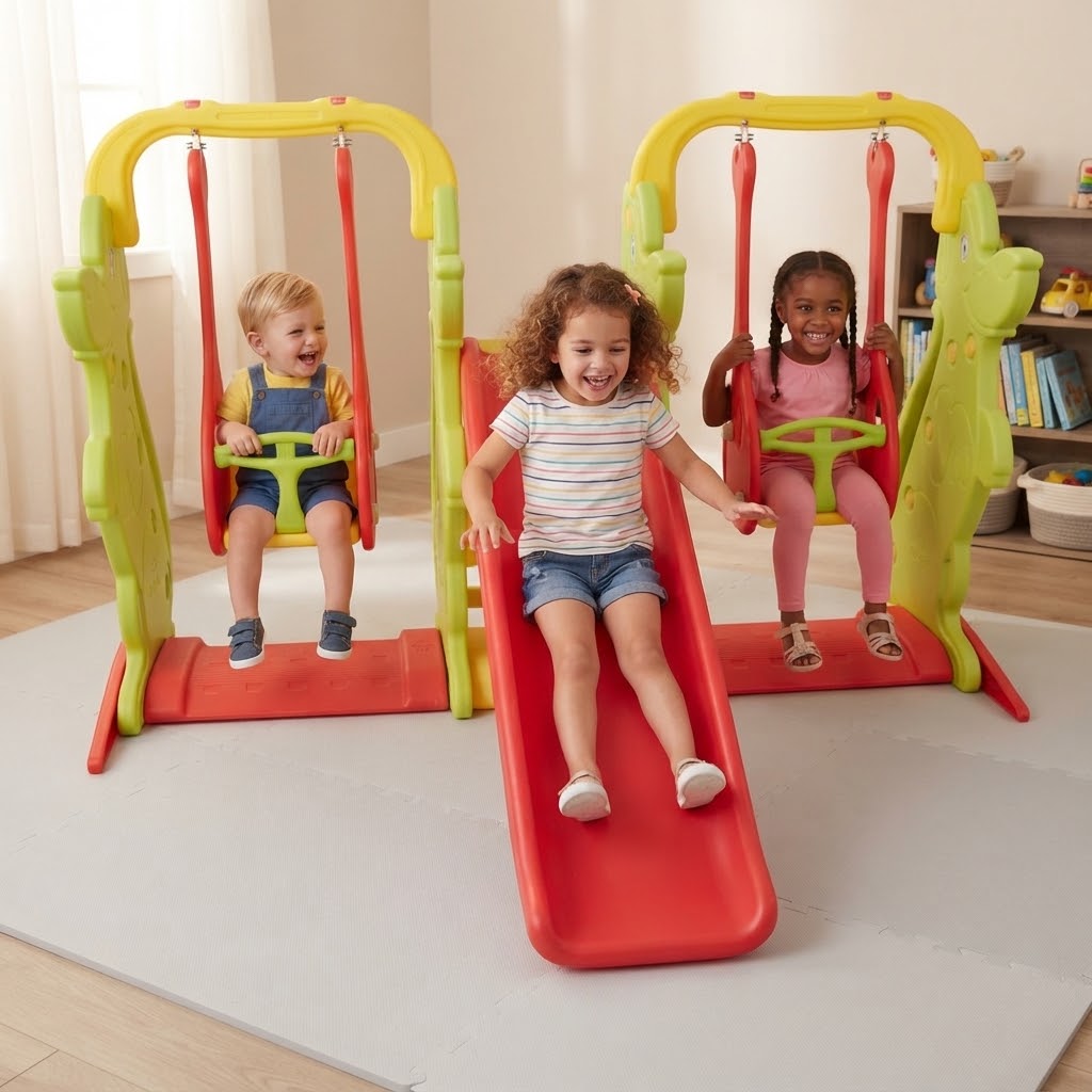 İki Salıncaklı Tek Kaydıraklı Set