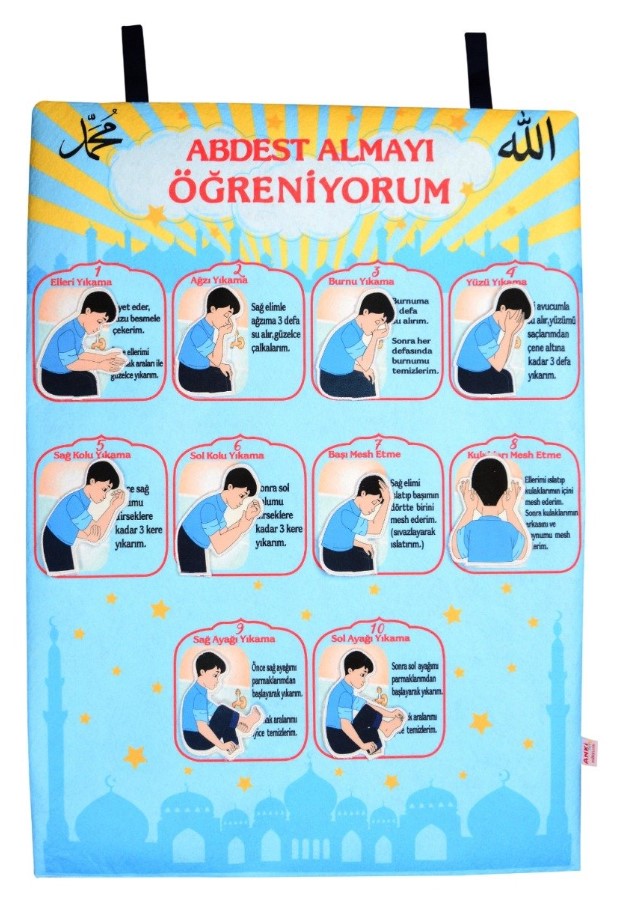 Abdest Almayı Öğreniyorum Cırtlı Pano